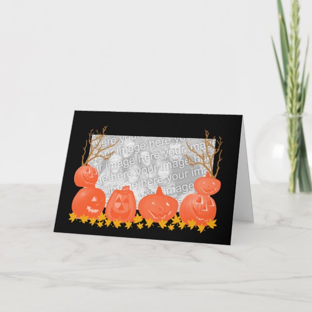 Pumpkin Patch Photo Greeting Card (Front)