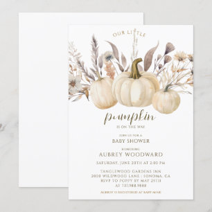 Pumpkin Patch Pumpkins Wildflowers Autumn  Invitation