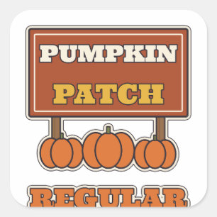Pumpkin Patch Regular Vintage Fall Farm Sign Square Sticker