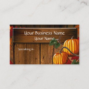 Pumpkin Patch Rustic Business Card