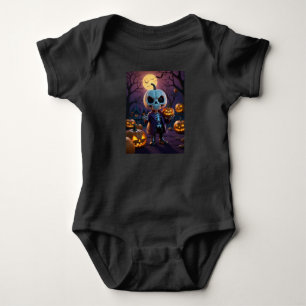 Pumpkin Patch Skeleton Companion Baby Bodysuit