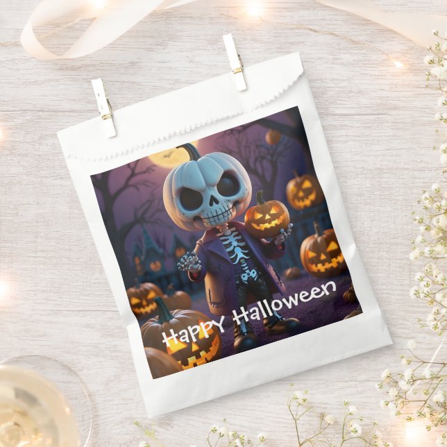 Pumpkin Patch Skeleton Companion Favour Bags (Clipped)