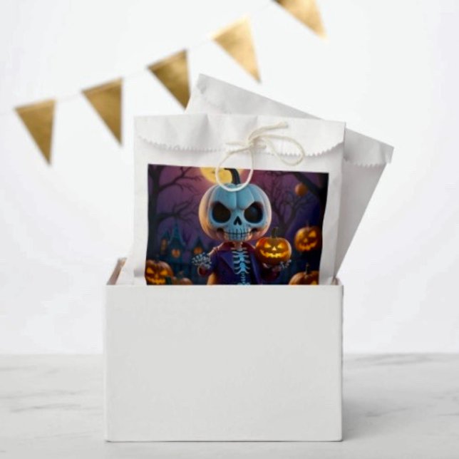 Pumpkin Patch Skeleton Companion Favour Bags (Favor Bag Dimensions: 5.75”x8” sold in sets of 50. )