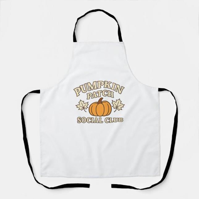 Pumpkin Patch Social Club – Cosy Autumn Aesthetic  Apron (Front)