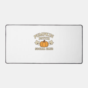 Pumpkin Patch Social Club � Cosy Autumn Aesthetic Desk Mat