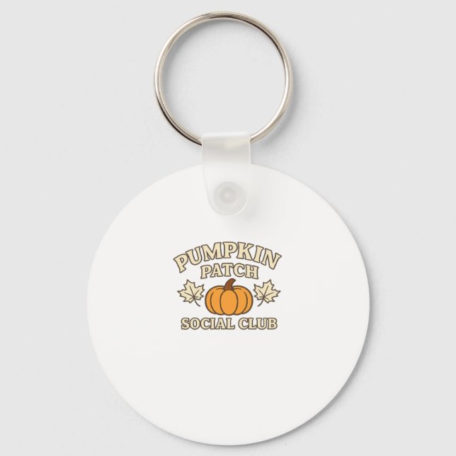 Pumpkin Patch Social Club � Cosy Autumn Aesthetic  Key Ring (Front)