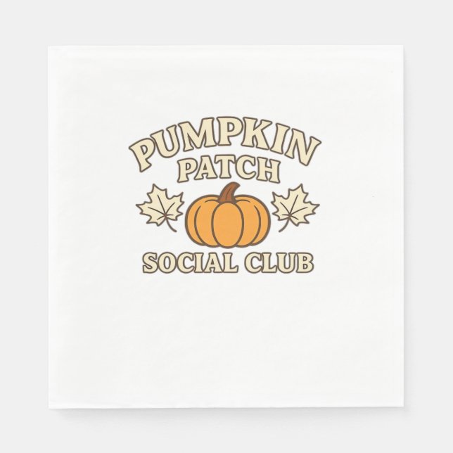 Pumpkin Patch Social Club – Cosy Autumn Aesthetic  Napkin (Front)