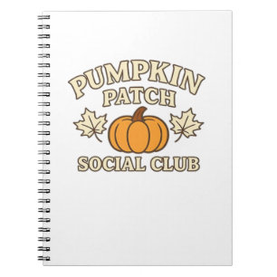 Pumpkin Patch Social Club – Cosy Autumn Aesthetic  Notebook
