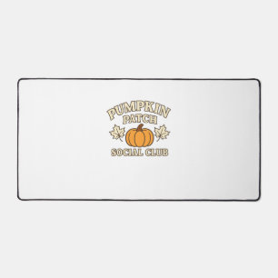 Pumpkin Patch Social Club – Cozy Autumn Aesthetic  Desk Mat