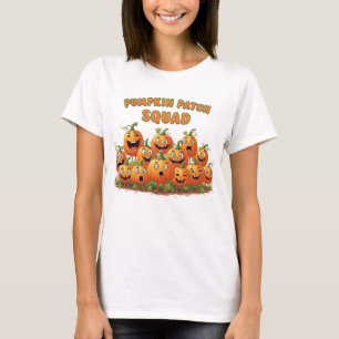 Pumpkin Patch Squad Gathering in Spooky Autumn T-Shirt