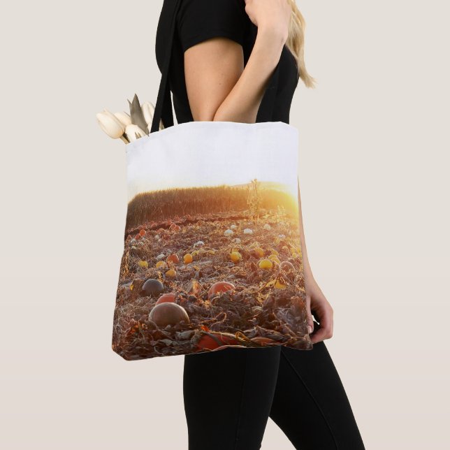 Pumpkin Patch Sunset C Tote Bag (Close Up)
