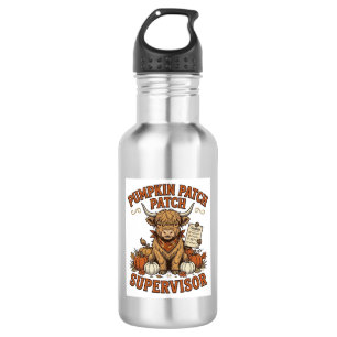 Pumpkin Patch Supervisor Highland Cow Vintage Shir 532 Ml Water Bottle