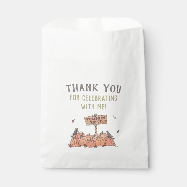 Pumpkin Patch Thank You Favour Bags (Front)
