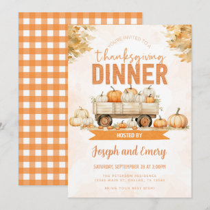 Pumpkin Patch Thanksgiving Dinner Party Invitation