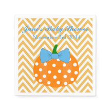 Pumpkin Patch Themed Boy Baby Shower Napkins