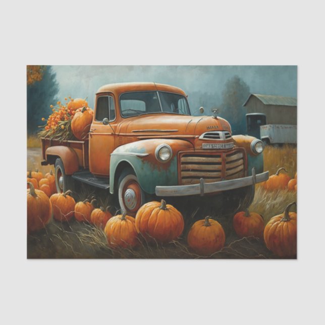 Pumpkin Patch Truck Tissue Paper (Front)