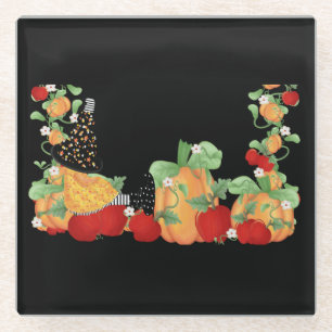 Pumpkin Patch Witch Glass Coaster