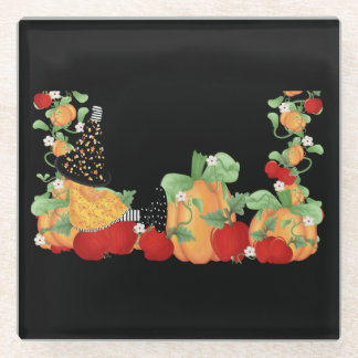 Pumpkin Patch Witch Glass Coaster
