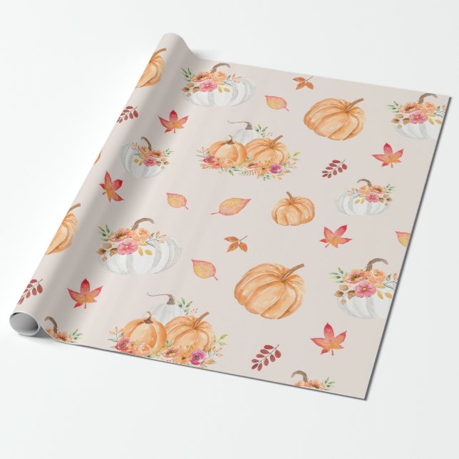 Pumpkin Patch Wrapping Paper (Unrolled)
