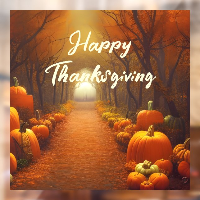 Pumpkin Path Beautiful Autumn Scene Custom   Window Cling (Sheet 2)