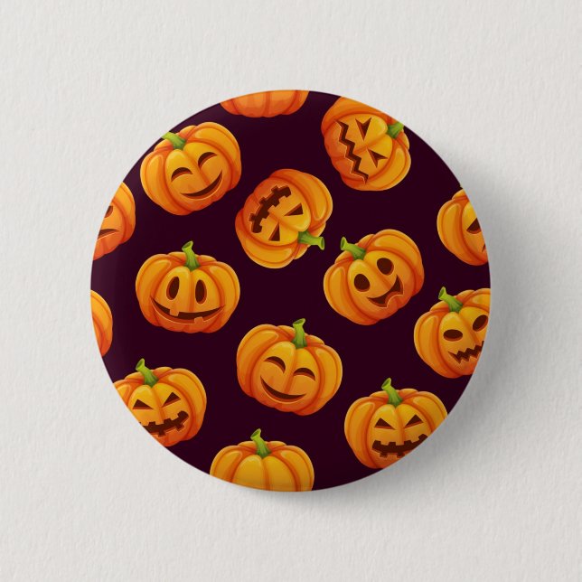 Pumpkin pattern 6 cm round badge (Front)