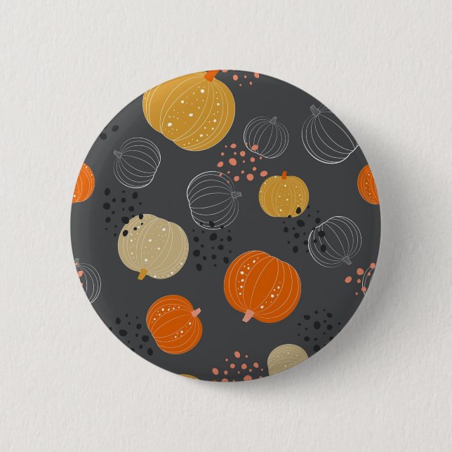 Pumpkin pattern 6 cm round badge (Front)