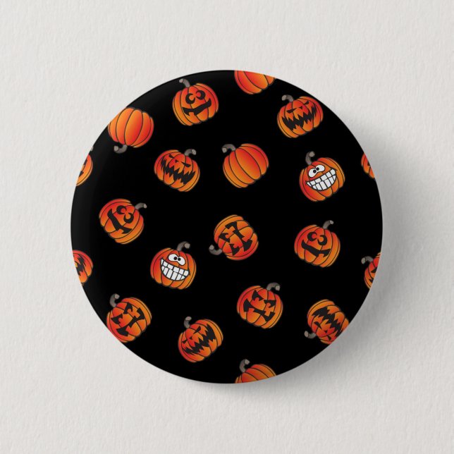 Pumpkin pattern 6 cm round badge (Front)