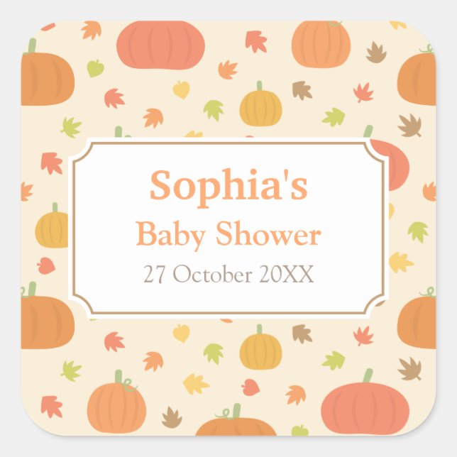 Pumpkin Pattern Autumn Fall Decor Stickers (Front)