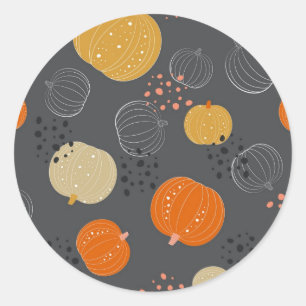 Pumpkin pattern classic round sticker
