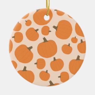 Pumpkin Pattern Fall Autumn Halloween Ceramic Tree Decoration