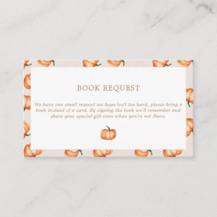 Pumpkin Pattern Fall Baby Shower Book Request Enclosure Card