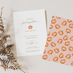 Pumpkin Pattern Fall Baby Shower Invitation