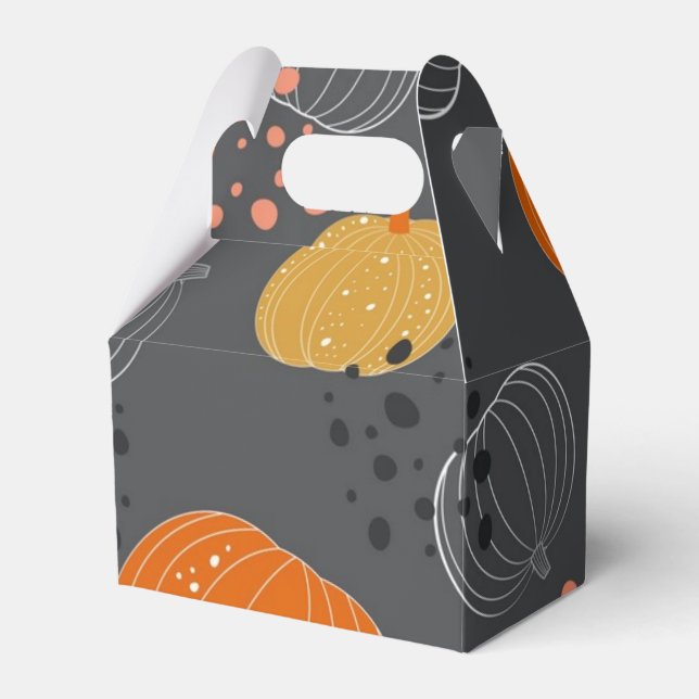 Pumpkin pattern favour box (Front Side)