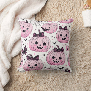 Pumpkin Pattern Halloween Throw Pillow