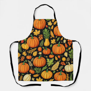 Pumpkin Pattern Harvest Day Autumn Apron