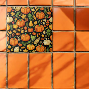 Pumpkin Pattern Harvest Day Autumn Tile