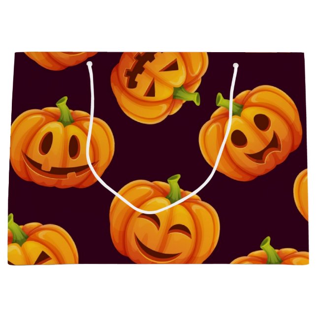 Pumpkin pattern large gift bag (Front)