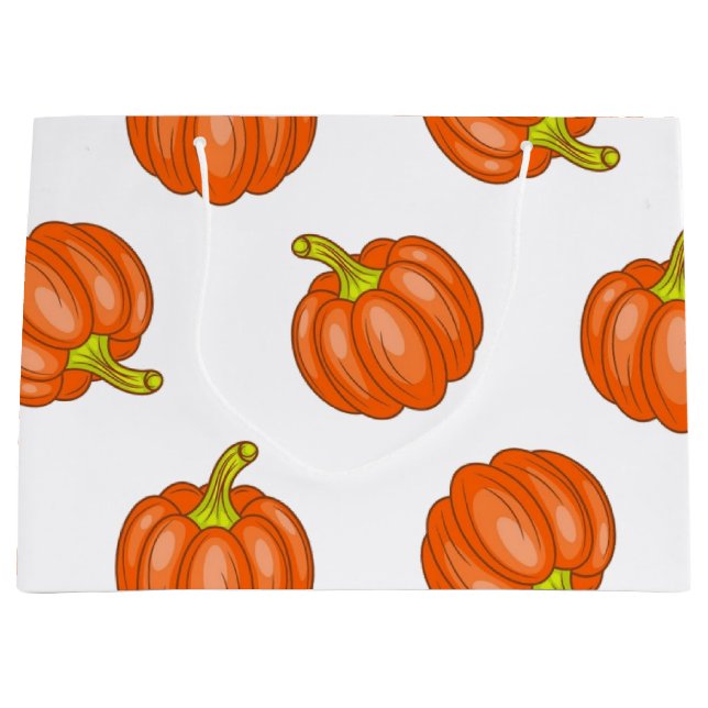 Pumpkin pattern large gift bag (Front)