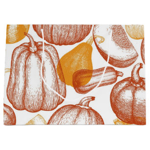 Pumpkin pattern large gift bag