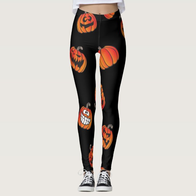 Pumpkin pattern leggings (Front)