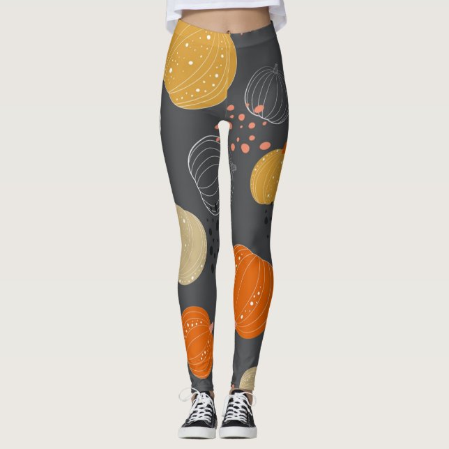 Pumpkin pattern leggings (Front)