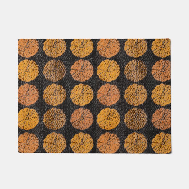 Pumpkin Pattern Orange Doormat (Front)