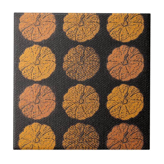 Pumpkin Pattern Orange Tile (Front)