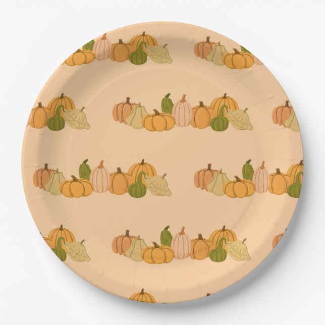 Pumpkin Pattern Paper Napkins – Halloween Party Plate (Front)
