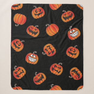 Pumpkin pattern sherpa blanket