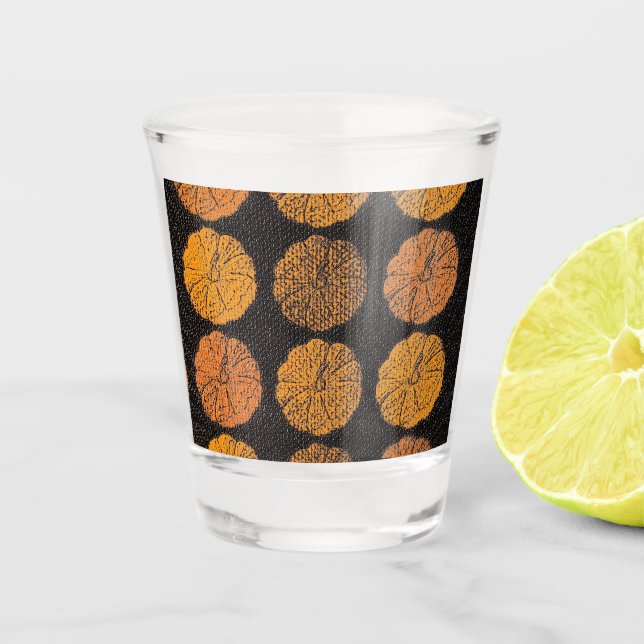 Pumpkin Pattern Shot Glass (Front)