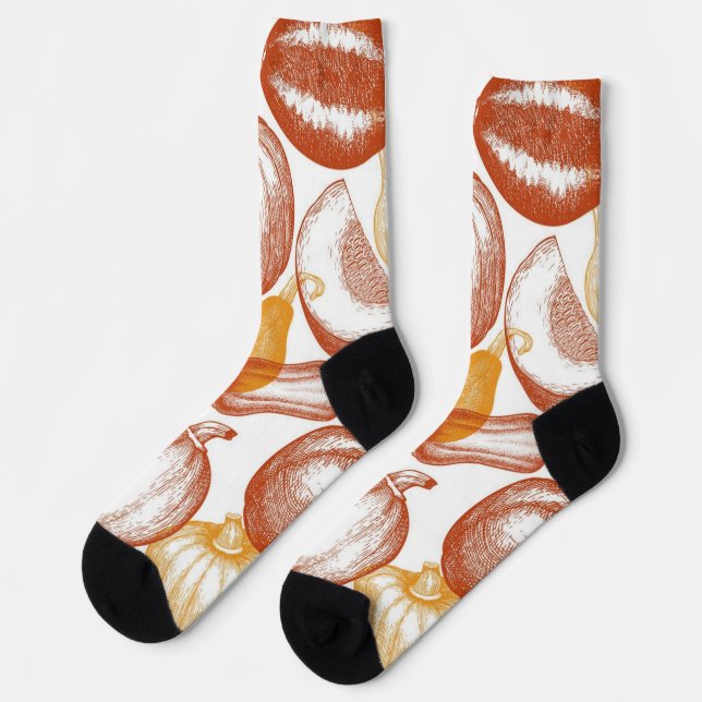 Pumpkin pattern socks (Left)