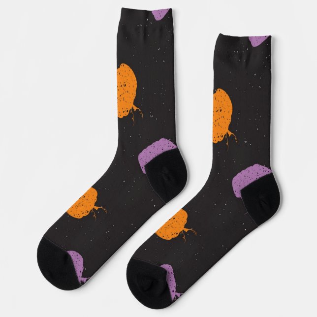 Pumpkin pattern socks (Left)
