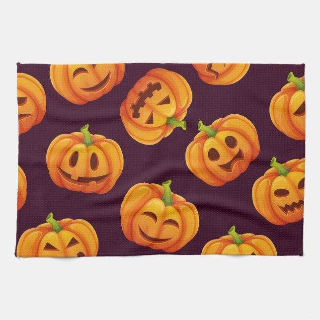 Pumpkin pattern tea towel (Horizontal)