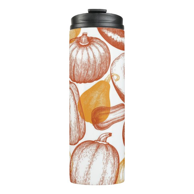 Pumpkin pattern thermal tumbler (Front)